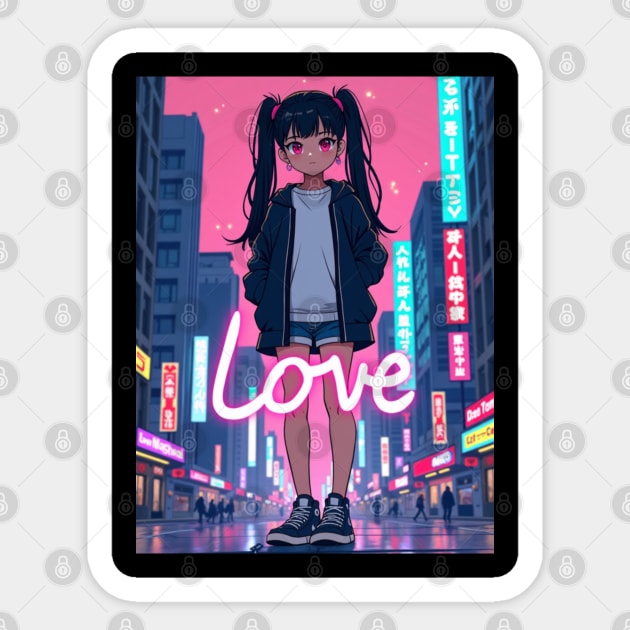 Dynamic Anime Vibes: A Journey of Color and Emotion Sticker by Steve